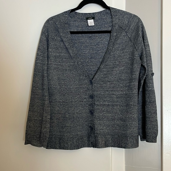 J. Crew Merino Wool Linen V-Nexk Cardigan Size XS - Picture 1 of 8